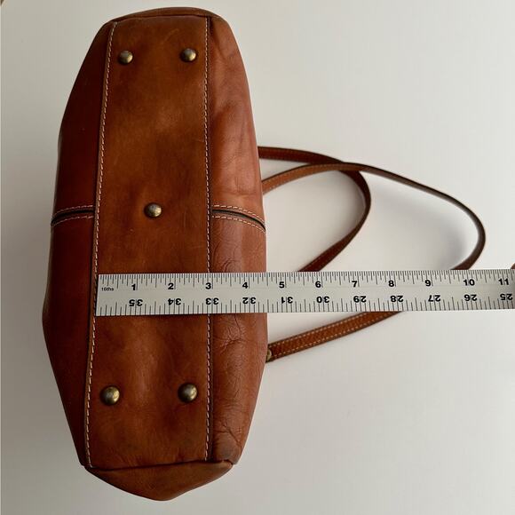 Patricia Nash Poppy Heritage Top Handle Full Leather Tan Tote Bag Purse - Picture 13 of 13